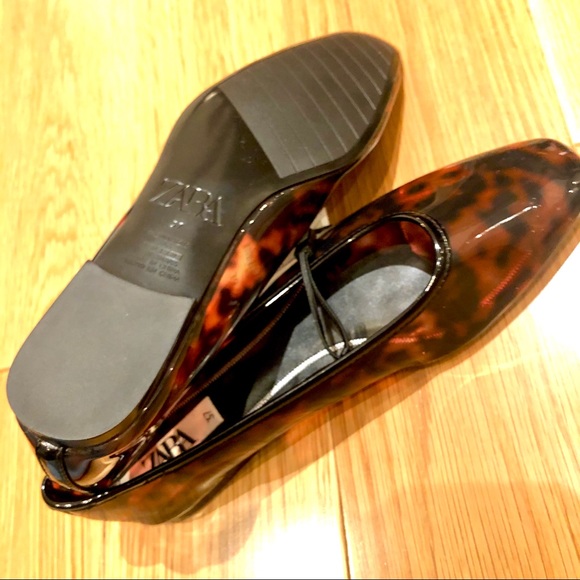 NWT Zara Tortoise Shell Effect Soft Ballet Flats - Picture 6 of 8